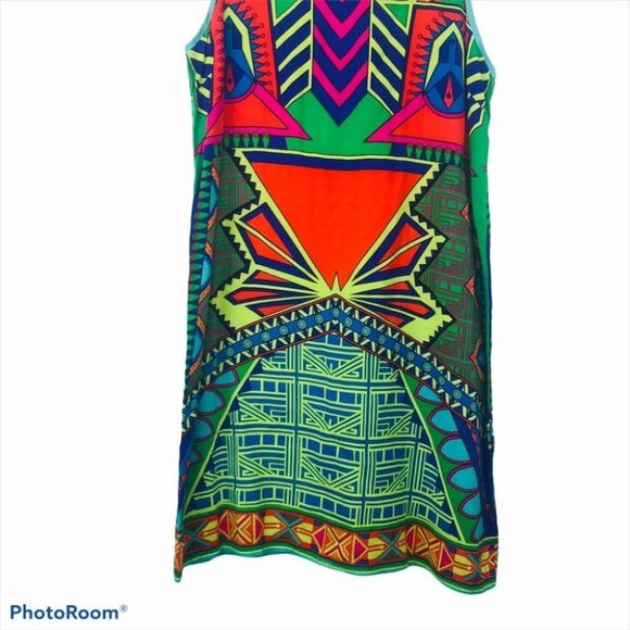 Flying Tomato  multicolour printed Pattern sleeveless Mini dress Women size S - Picture 3 of 16